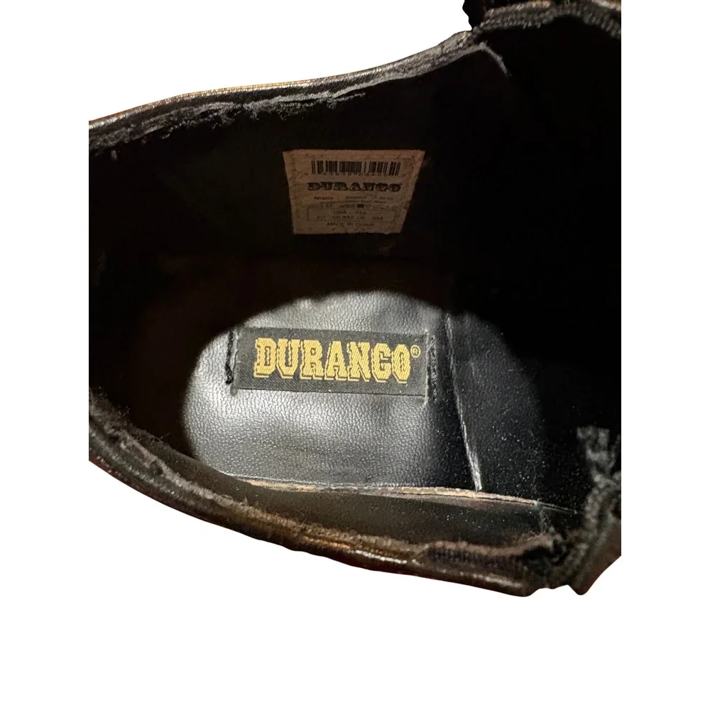 Durango, Gothwetern RD3520 Womens Black Leather Western Ankle Boots Pointed Toe